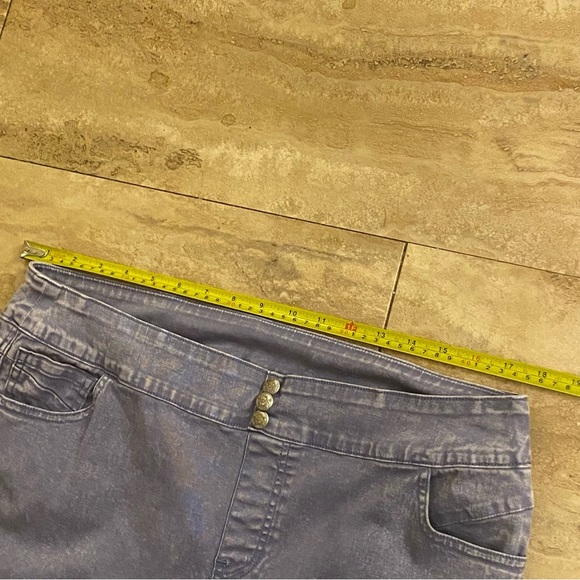 Soft Surroundings Womens Elastic Waist Stretch Jeans Size L Distressed Purple - Picture 3 of 8